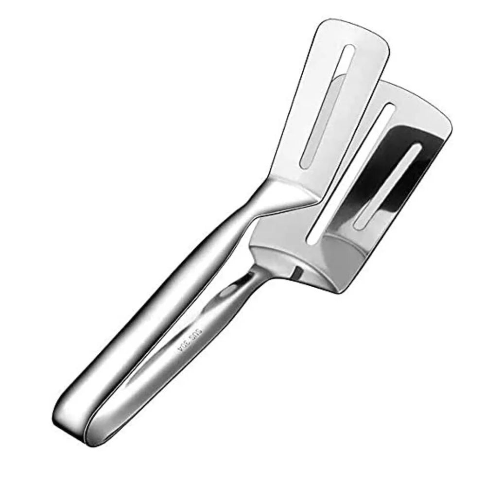 2-IN-1  Stainless Steel Spatula Tongs| Multi Functional Cooking Utensil