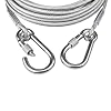 Heavy Duty Stainless Steel Clothesline Wire Rope with Carabineer Hooks, Portable Rustproof Laundry Drying Rope Cable for Balcony Garden Home Indoor Outdoor Uses (3 Meter)