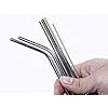 Reusable Stainless Steel Straw |Set Of 5Pcs Cleaning Brush for Metal Straws for Drinking | Mini Portable Set of 5 (2- Bend Pipe, 2- Long Straw, 1-Cleaning Brush)