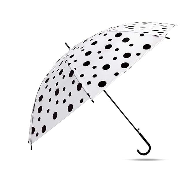 Polka Dots Transparent Umbrella|Foldable Summer Rain Umbrella For Kids And Adults |Travel School Office Use