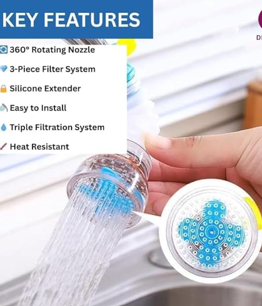 360 Degree Rotating Kitchen Tap| Splash-Proof Filter