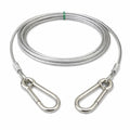 Heavy Duty Stainless Steel Clothesline Wire Rope with Carabineer Hooks, Portable Rustproof Laundry Drying Rope Cable for Balcony Garden Home Indoor Outdoor Uses (3 Meter)