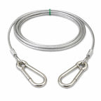 Heavy Duty Stainless Steel Clothesline Wire Rope with Carabineer Hooks, Portable Rustproof Laundry Drying Rope Cable for Balcony Garden Home Indoor Outdoor Uses (3 Meter)