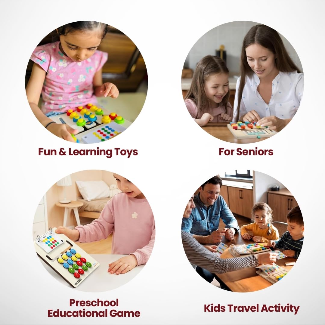 Color Coder I Montessori Color & Pattern Matching Learning Toy for Kids 4,5,6,7,8 Educational Brain Development Activity I Birthday Gift for Boys & Girls I Screen-Free Travel Friendly Toy