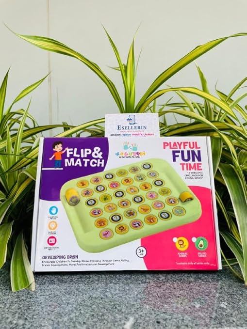 Fruits Flip & Match Board Game | Educational Memory Puzzle Toy | Preschool & Kindergarten Cognitive Matching Set | Fun Interactive Gift for Kids Ages 3+