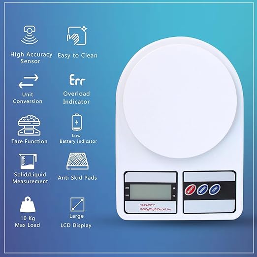 Digital Weighing Scale| Multipurpose Portable Electronic Kitchen Scale With LCD Display