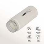 Vacuum Flask Glass Water Bottle | 500ML Frosted Finish, Reusable, Wide Mouth, Silicon Rubber Sealing Ring with Plastic Shell, BPA Free, Portable Design for School, Gym, Office For School,Gym,Home,Office | Portable Handheld