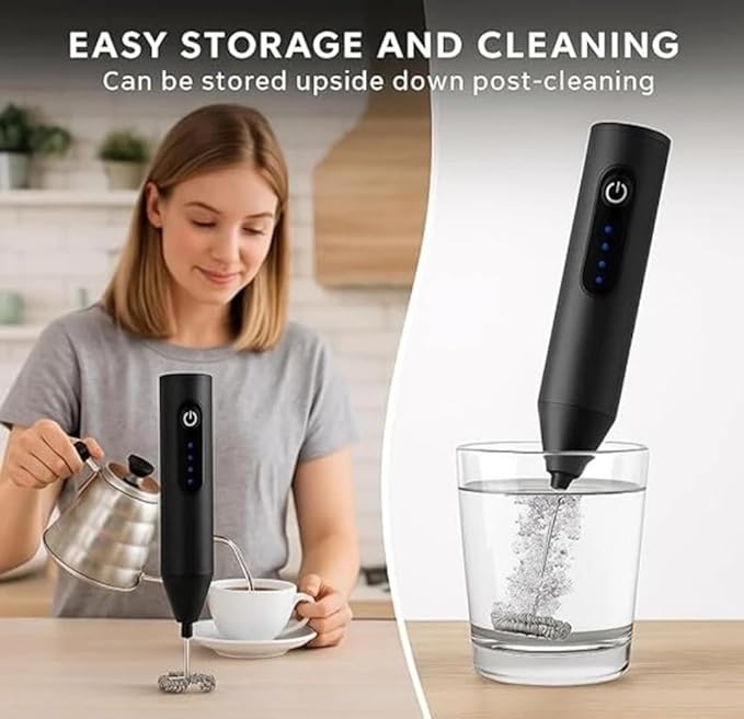 Electric Milk Frother| Rechargable High Speed Frother| Wisk For Hot & Cold Beverages