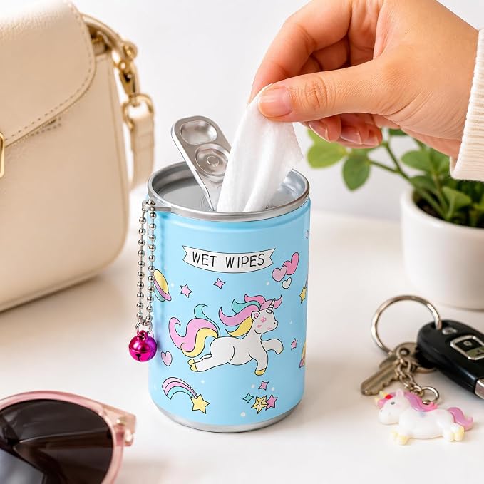 Mini Wet Wipes Can |Portable travelling Containers |Unicorn Design Wet Wipes Can