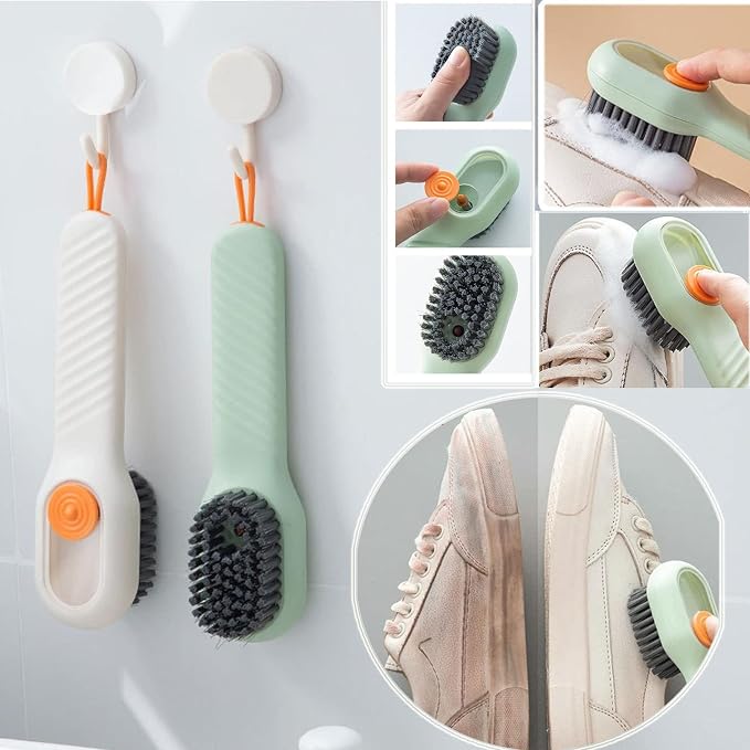 Multifunctional Cleaning Brush |Soft Fur Bristles with Liquid Adding Box |Cleaning, Bathroom, Kitchen, Soft Laundry Clothes
