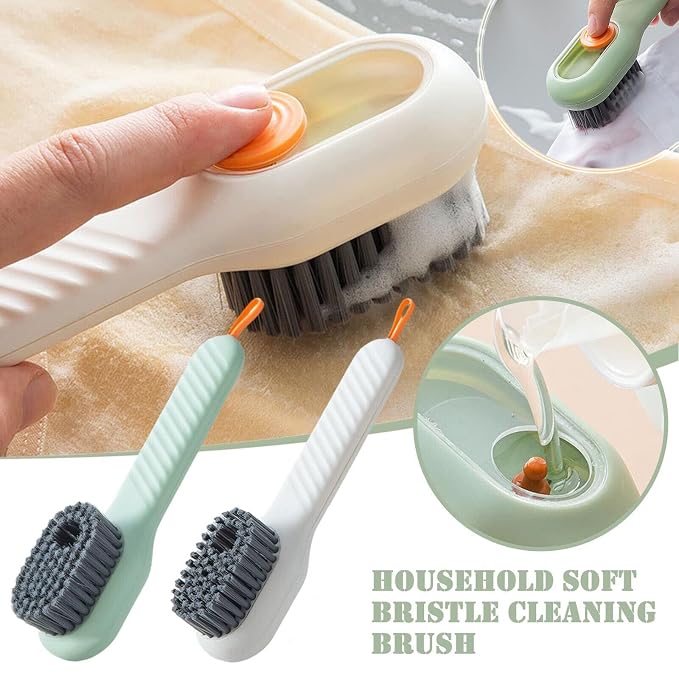 Multifunctional Cleaning Brush |Soft Fur Bristles with Liquid Adding Box |Cleaning, Bathroom, Kitchen, Soft Laundry Clothes