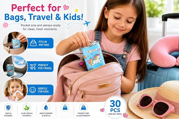 Mini Wet Wipes Can |Portable travelling Containers |Unicorn Design Wet Wipes Can