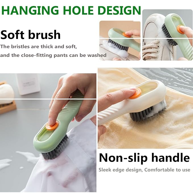 Multifunctional Cleaning Brush |Soft Fur Bristles with Liquid Adding Box |Cleaning, Bathroom, Kitchen, Soft Laundry Clothes