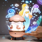 Night Light Rabbit Sky Projector for Kids – 360° Rotating Lamp with 6 Films| 5 Colours and Rechargeable Battery.