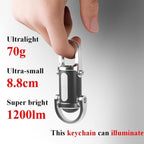 Mini Pocket Torch Rechargeable, 1200 Lumens Super Bright LED Flashlight, Small Torch Light, USB C Rechargeable Keychain Light, Portable Key Ring, Powerful COB Torchlight