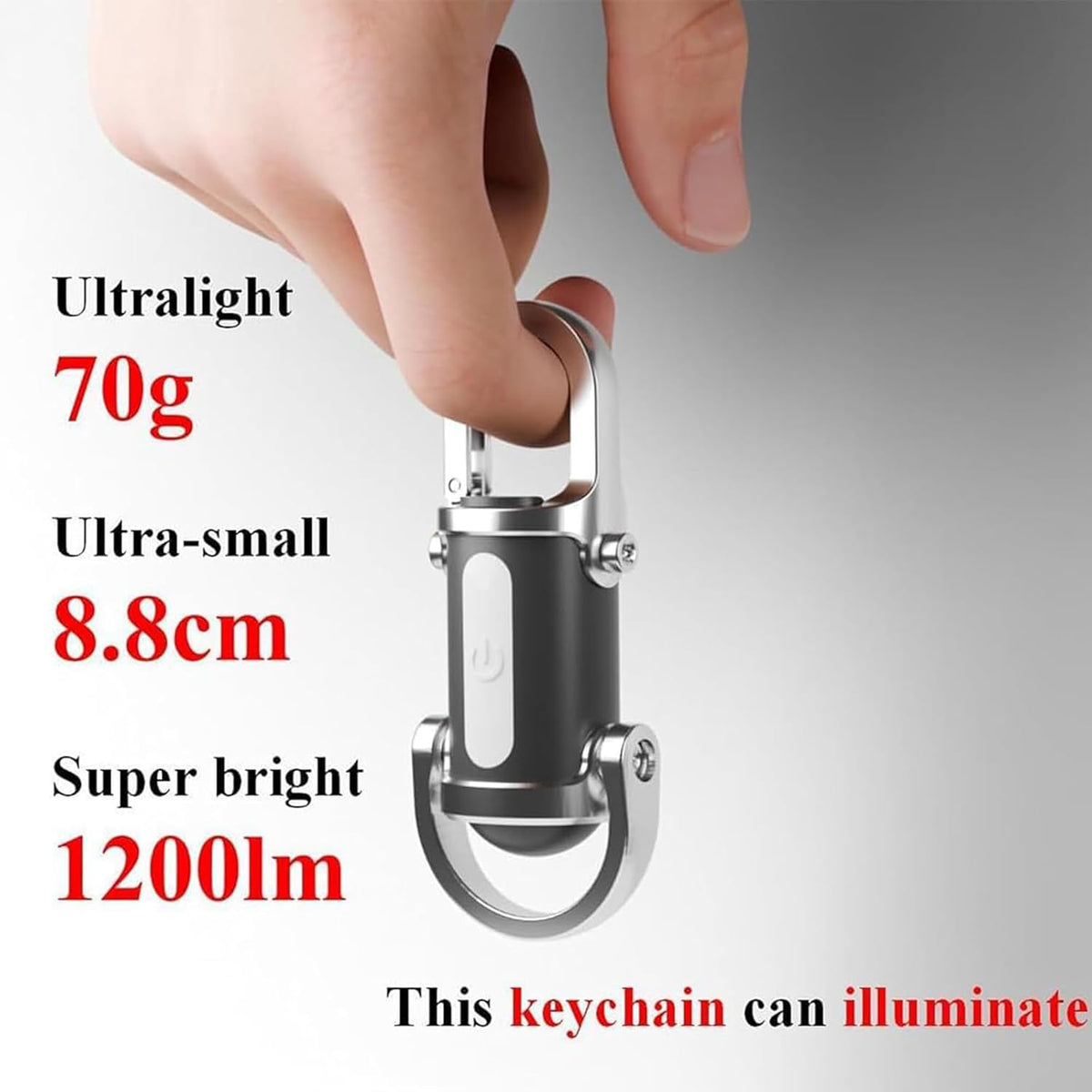 Mini Pocket Torch Rechargeable, 1200 Lumens Super Bright LED Flashlight, Small Torch Light, USB C Rechargeable Keychain Light, Portable Key Ring, Powerful COB Torchlight