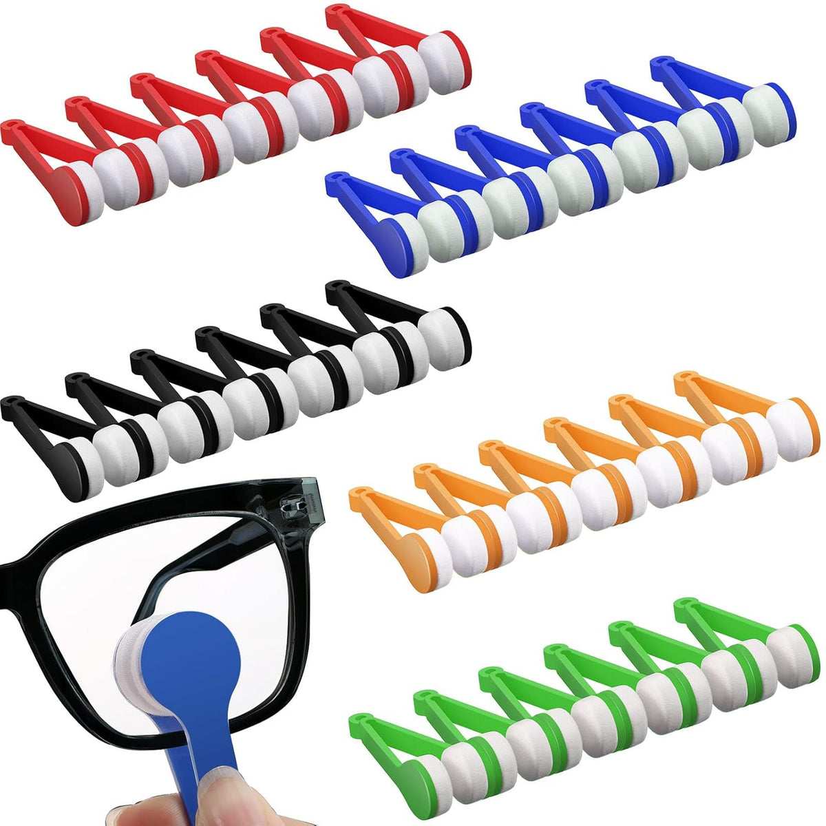 portable microfiber eyeglass cleaner| compact spectacle lens cleaning tool |Microfiber Portable Eyeglass Spectacles Sunglass Lens Cleaner Brush Clip Specs Cleaning Tool With Key Hole Microfiber Cloth Handle