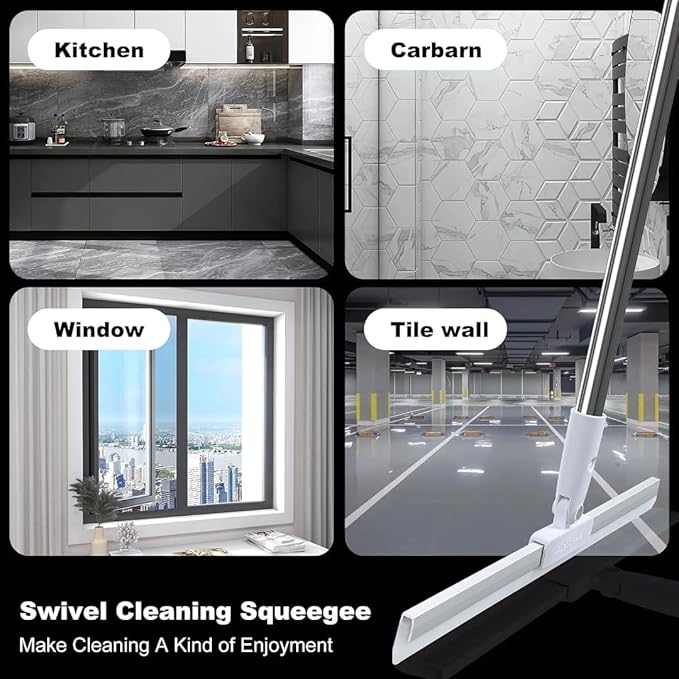 Magic Broom Sweeper With Extendable HandleSilicone Floor Wiper for Wet and Dry Cleaning| Floor Squeegee Broom for Home, Bathroom, Tiles & Glass Cleaning