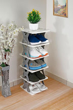 6 Layer Foldable Shoe Rack| Plastic Shoe Cabinet| Storage Saving Shoe Organizer
