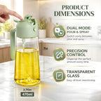 Glass Oil Sprayer| Dispenser Bottle | 2-in-1 Spray & Pour, Kitchen Oil Spray Bottle for Cooking, Air Fryer, Salad, BBQ, Olive