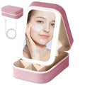 LED Makeup Box With Adjustable Mirror|Portable Cosmetic Organizers For Women