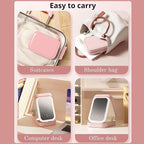 LED Makeup Box With Adjustable Mirror|Portable Cosmetic Organizers For Women
