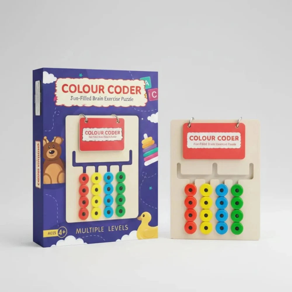 Color Coder I Montessori Color & Pattern Matching Learning Toy for Kids 4,5,6,7,8 Educational Brain Development Activity I Birthday Gift for Boys & Girls I Screen-Free Travel Friendly Toy