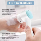 Manual Soft Cleansing Brush| Ultra Soft Bristles| Pore Deep Cleansing, Exfoliation, Makeup, Acne, Dead Skin, Silicone Double Side Face Scrub Brush for Massaging