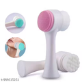 Manual Soft Cleansing Brush| Ultra Soft Bristles| Pore Deep Cleansing, Exfoliation, Makeup, Acne, Dead Skin, Silicone Double Side Face Scrub Brush for Massaging