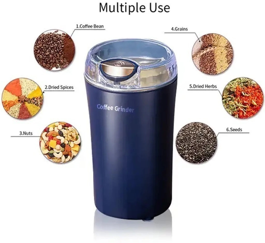 Electric Dried Spice and Coffee Grinder |Portable Nuts Grinder|Stainless Steel| for Coffee Beans, Spices, Nuts and Pepper |One Click Start