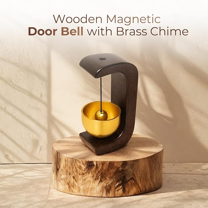 Brown Wooden Magnetic Door Bell| Cute Vintage Look