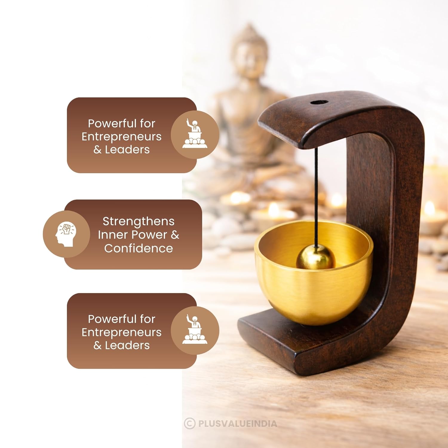 Brown Wooden Magnetic Door Bell| Cute Vintage Look