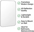 Self Adhesive Mirror Sticker For Wall, Bathroom, Bedroom & Living Room |40x30 Decorative Mirror |(Square)