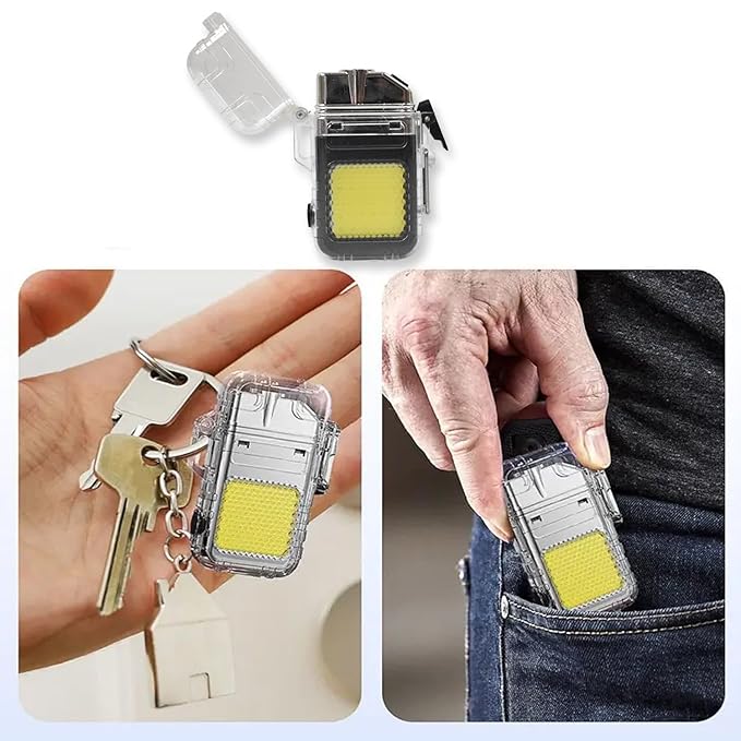 2 IN 1 Chargeable Electric Flameless Portable Lighter/Flashlight| 3 Modes Of COB Flashlight