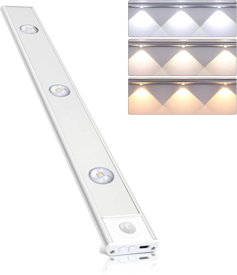 Motion Sensor LED Light| Rechargeable 1200mAh Under Cabinet Lamp|Dimmable Wireless Stick-On Lighting for Closet, Kitchen, Wardrobe & Stairs