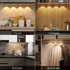 Motion Sensor LED Light| Rechargeable 1200mAh Under Cabinet Lamp|Dimmable Wireless Stick-On Lighting for Closet, Kitchen, Wardrobe & Stairs