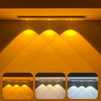 Motion Sensor LED Light| Rechargeable 1200mAh Under Cabinet Lamp|Dimmable Wireless Stick-On Lighting for Closet, Kitchen, Wardrobe & Stairs