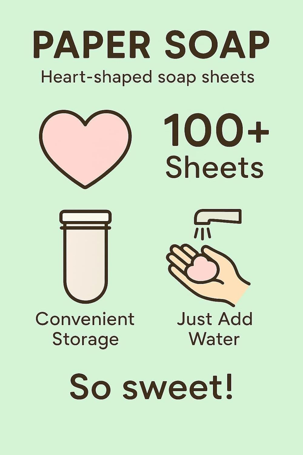 Travel Soft Paper Soap| Heart Design Tube Shaped Bottle|(Assorted/Random Colour)