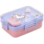 Cartoon Style Double Layers Kids Lunch Box| Plastic Leakproof 6 Compartment| Microwave Safe